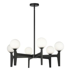 Scriben 6-Light LED Pendant in Matte Black