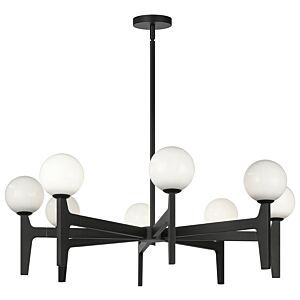 Scriben 8-Light LED Pendant in Matte Black