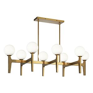 Scriben 8-Light LED Pendant in Aged Gold Brass