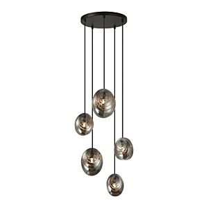 Shelly 5-Light LED Pendant in Matte Black