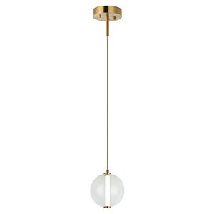 Belange 1-Light LED Pendant in Aged Gold Brass