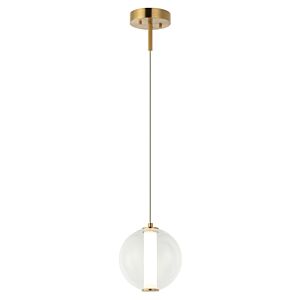 Belange 1-Light LED Pendant in Aged Gold Brass