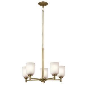 Shailene 5-Light Chandelier in Natural Brass