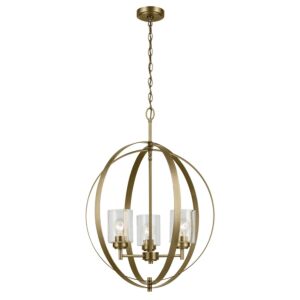 Winslow 3-Light Chandelier in Natural Brass