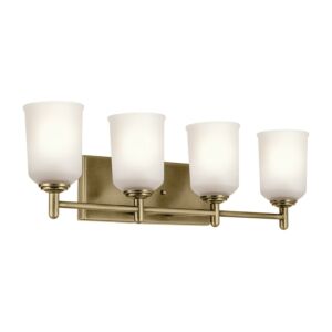 Shailene 4-Light Bathroom Vanity Light in Natural Brass