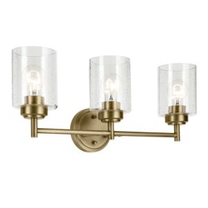 Winslow 3-Light Bathroom Vanity Light in Natural Brass