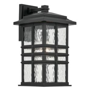 Beacon Square 1-Light Outdoor Wall Mount in Textured Black