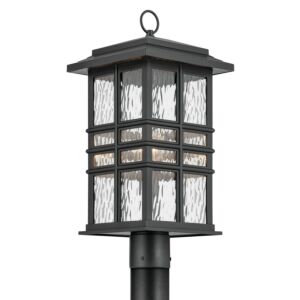 Beacon Square 1-Light Outdoor Post Mount in Textured Black