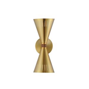 Helsinki 2-Light Wall Sconce in Natural Aged Brass