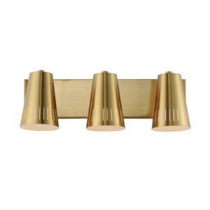 Helsinki 3-Light Bathroom Vanity Light in Natural Aged Brass