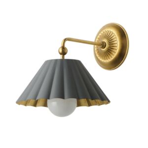 Primrose 1-Light Wall Sconce in Dark Grey with Gold Leaf