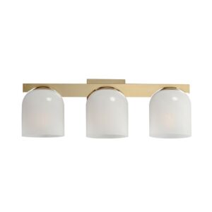 Scoop 3-Light Bathroom Vanity Light in Natural Aged Brass