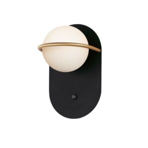 Revolve 1-Light LED Wall Sconce in Black with Gold