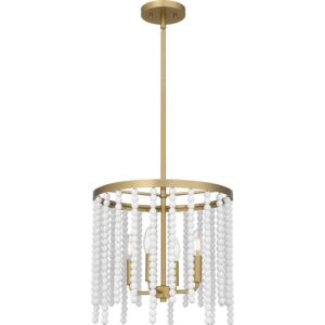 Apelle 4-Light Pendant in Aged Brass