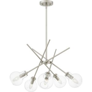 Asha 5-Light Chandelier in Brushed Nickel