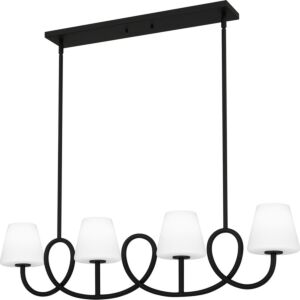 Atkins 4-Light Linear Chandelier in Matte Black