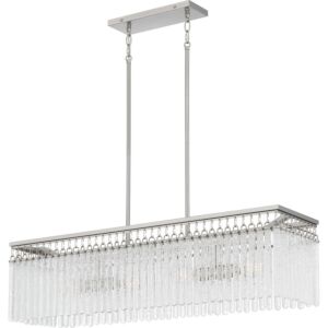 Camilla 4-Light Linear Chandelier in Brushed Nickel