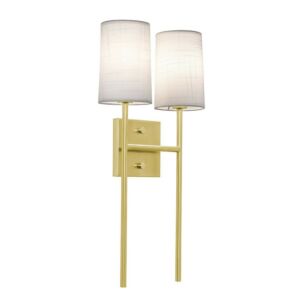 Rose 2-Light Wall Sconce in Satin Brass