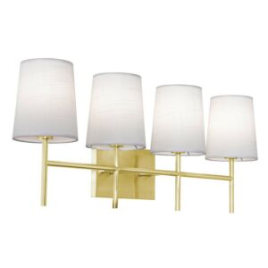 Rose 4-Light Bathroom Vanity Light in Satin Brass