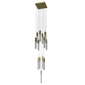 The Original Glacier Snow Avenue 13-Light Pendant in Brushed Brass