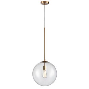 Delilah 1-Light Pendant in Aged Brass