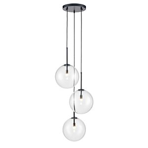 Delilah 3-Light Pendant in Matte Black