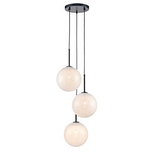 Delilah 3-Light Pendant in Matte Black