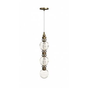 Avra 3-Light LED Pendant in Aged Brass