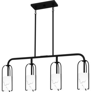 Fairbanks 4-Light Linear Chandelier in Matte Black