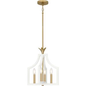 Dusty Lane 4-Light Pendant in Matte White