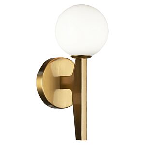 Scriben 1-Light LED Wall Sconce in Aged Gold Brass