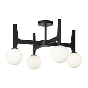 Scriben 4-Light LED Ceiling Mount in Matte Black