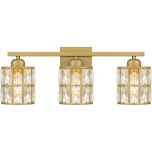 Gibson 3-Light Bathroom Vanity Light in Aged Brass