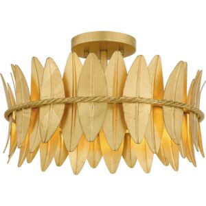 Liza 3-Light Semi-Flush Mount in Gold Leaf