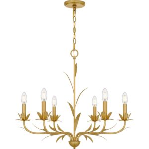 Maria 6-Light Chandelier in Gold Leaf