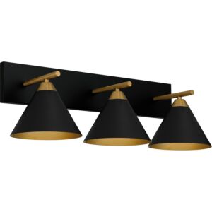 Mastro 3-Light Bathroom Vanity Light in Matte Black