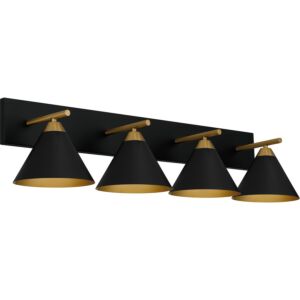 Mastro 4-Light Bathroom Vanity Light in Matte Black