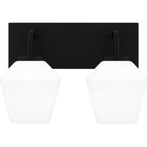 Nielson 2-Light Bathroom Vanity Light in Matte Black