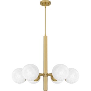 Solei 6-Light Chandelier in Aged Brass