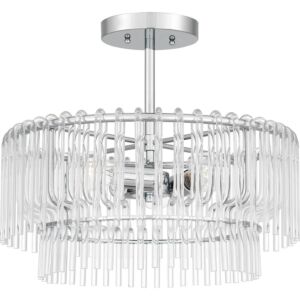 Tayshia 3-Light Semi-Flush Mount in Polished Chrome