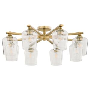 Veno 8-Light Ceiling Mount in Aged Brass