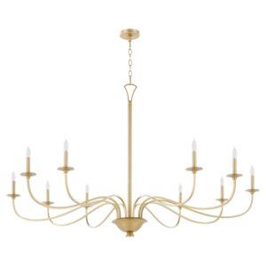 Maryse 10-Light Chandelier in Aged Brass