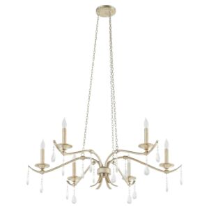 Lorelei 6-Light Chandelier in Aged Silver Leaf