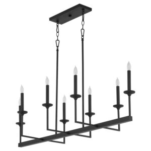 Eldorado 8-Light Linear Chandelier in Matte Black