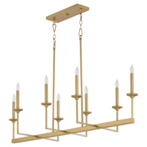 Eldorado 8-Light Linear Chandelier in Aged Brass