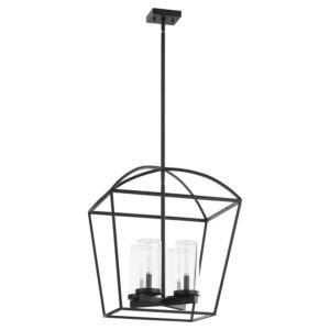 Odeon 4-Light Pendant in Matte Black