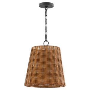 Wicker 3-Light Pendant in Matte Black