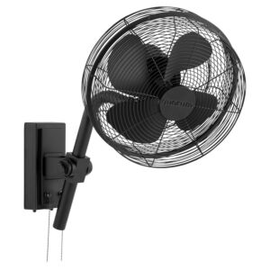 Cyprus 13" Wall Fan in Matte Black