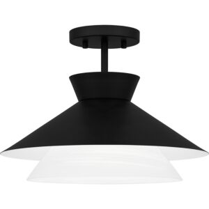 Quoizel Semi-Flush Mount 1-Light Semi-Flush Mount in Matte Black