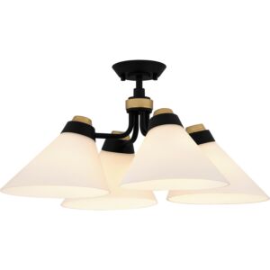 Quoizel Semi-Flush Mount 4-Light Semi-Flush Mount in Matte Black